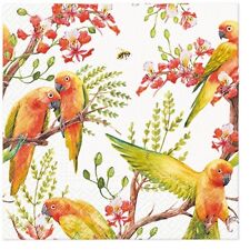 Two Individual Luncheon Decoupage Paper Napkins Animals Birds Exotic Parrot picture