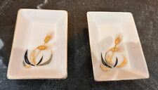 Vintage Pink Ashtrays Lot of Two  with Gold Wheat Pattern picture