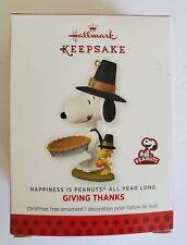 HALLMARK Happiness is Peanuts All Year Long Snoopy Giving Thanks Ornament picture