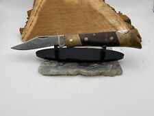 Vintage Camillus Sword Brand #3 midsized single blade folder wood/brass--1437.24 picture
