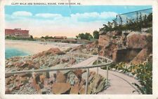 York Harbor ME Maine, Cliff Walk and Marshall House, Vintage Postcard picture