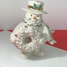Lennox 2010 snowy greeting ceramic figurine snowman Christmas￼ picture