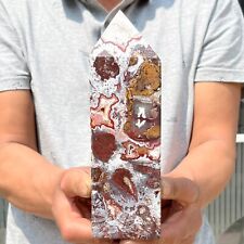 2.82LB Large Natural Druzy Mexican Crazy Lace Agate Tower Crystal Healing picture