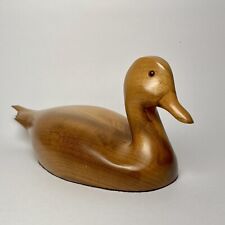 Vintage Myrtle 10” Carved Wooden Duck Read Disc picture