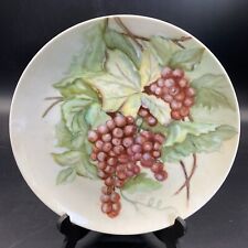 vtg. Germany hand painted grapes plate signed Eleda picture