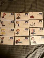 Vintage Retro 2001 Peanuts Gang Characters 1st DAY Stamped Envelopes All 12 picture