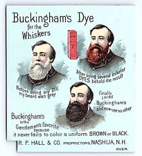 Victorian Trade Card Buckingham's Dye Whiskers Beards Nashua New Hampshire NH picture