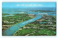 Aerial View Cape Cod Canal Named Places Birdseye Bridges Buzzard Bay Postcard E8 picture