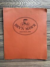 Vintage Menu Bryn Mawr Granville Ohio Ephemera Paper History  picture