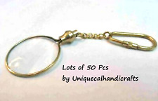 Brass Magnifying Glass Vintage Magnifier With Keychain gifts Lots of 50 Pcs picture