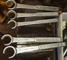 LOT OF 5 Vintage PLOMB Flare Nut WRENCHes Pebbeled PLVMB TOOLS picture