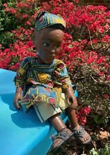 Antique Vintage Puppet Marionette AFRICAN WOMAN & BABY in PAPOOSE  17/7 ❤️ ts17j picture