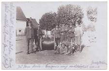 German Lineman Crew Occupation Electrical Cable Reel Coil c. 1922  RPPC Postcard picture