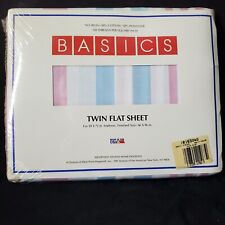 Basics Vintage Twin Flat Sheet Colorful Stripes 66 X 96