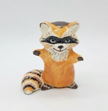 Vintage Handpainted Bandit Raccoon Pottery Figurine Ready for a Hug Adorable  picture