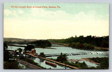 c1910 Aerial View Dam Lehigh River Island Park Easton Pennsylvania P801 picture