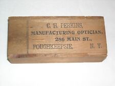 Antique Wooden Advertising Box C.H.Perkins Optician Poughkeepsie,N.Y. picture