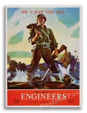 1940s Engineers - We Clear The Way WWII Historic War Poster - 18x24 picture