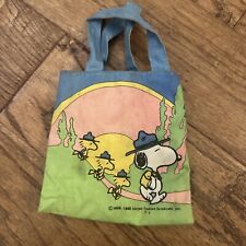 Vtg Snoopy Little Bag 1958 Green Cloth Purse  Collectible Peanuts Very Rare picture
