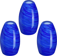 Blue Oval Glass Lamp Shade 3-Pack picture