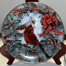 The Franklin Mint Heirloom COLLECTIBLE “Cardinals in the Holly” Plate NUMBERED picture