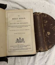 Antique Bible 1800’s Old And New Testament Leather Bound picture
