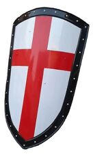 Medieval Mini Battle Warrior Knight Templar Heater Shield Red Cross Crusader picture