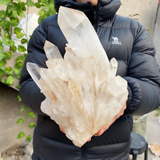 12lb Large Natural Clear White Quartz Crystal Cluster Rough Specimen Healing picture