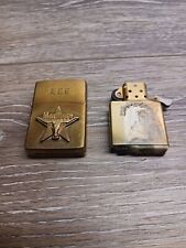 Rare Vintage Early 1990s Brass Zippo Marlboro Longhorn Lighter With Initials EEE picture