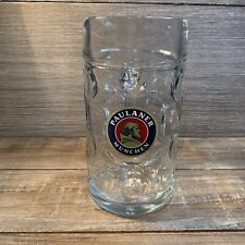 Paulaner Munchen 1 Liter Dimpled German Munich Beer Stein Glass Used  (Mug Cup) picture