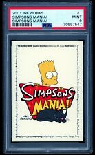 Bart Simpson 2001 Inkworks Simpsons Mania #1 Title Card PSA 9 MINT picture