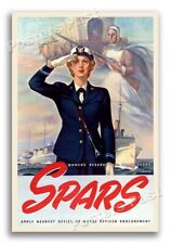 1940s “Serve with the SPARS” WWII Women's Coast Guard Recruiting Poster - 24x36 picture