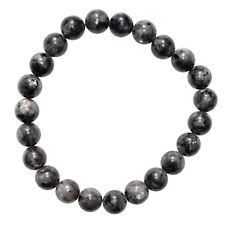 Flashy Premium CHARGED Natural Larvikite Crystal 8mm Bead Bracelet Stretchy picture