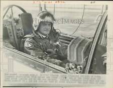1960 Press Photo Arizona Senator Barry Goldwater Pilots F-104 Jet in Spokane, WA picture