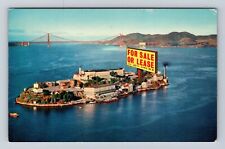 San Francisco CA-California, Alcatraz Island, San Francisco Bay Vintage Postcard picture