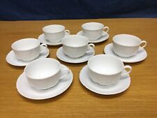 Vintage Hutschenreuther Bavarian All White (7 Sets) Misc. Cups & Saucers picture