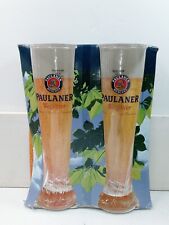 2 Paulaner Munchen WeiBbier Beer Glasses German Beer 10