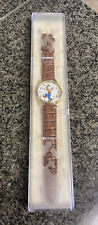 Disney Parks Mens Goofy Moving Arms Brown Leather Watch ~ New in Case Retired picture