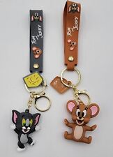 Tom and Jerry - 3D Silicone - Keychain + Pendant - Lot Of 2 picture