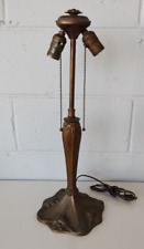 ANTIQUE ART NOUVEAU ARTS & CRAFTS BRONZED CAST IRON LAMP BASE 1907 BRYANT SOCKET picture
