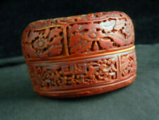 2 Pcs Chinese Hand Carved *Figures* Circle Boxes  picture