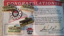 4 Vintage Pizza Hut Accident Free Hours Award Pins And Card. picture