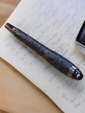 Preowned Authentic Montblanc Pen - Luxurious Black Body with Engraved Design Nib picture