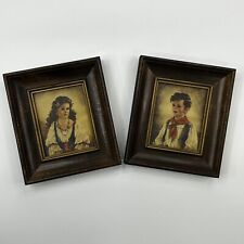 Set of 2 Vintage Solid Dark Wood Frames, Deep, 7.5