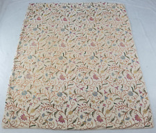 Vintage Crewel Work Hand Embroidered Floral Table Bed Spread Curtain 275x103cm picture