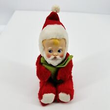 Vintage Knickerbocker Baby Santa Plush Christmas Toy Rubber Face Green Scarf picture