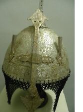 ARMOUR  PERSIAN WARRIOR SILVER PLATED HELMET(KHULA KHUD) CALLIGRAPHY  FLORAL picture