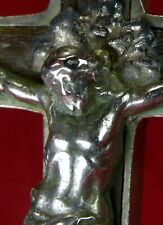 Carmelite Nun's Antique Ebony Silver & Bronze Habit Vestment 4 in Crucifix Cross picture