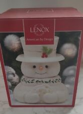 Lenox Happy Holly Days Frosty Snowman Cookie Jar Porcelain Container NIB. 402 picture