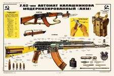 GIANT SIZE Color Poster Soviet Russian USSR AKM AK47 Kalashnikov LIMITED EDITION picture